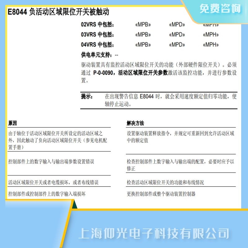 rexroth博世力士樂(lè)伺服驅(qū)動(dòng)器報(bào)E8044故障維修