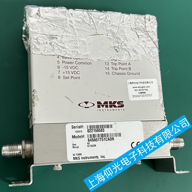 北京MKS質(zhì)量流量計(jì)控制器649A51T51CADR開(kāi)機(jī)后出現(xiàn)無(wú)氣流流過(guò)故障維修步驟